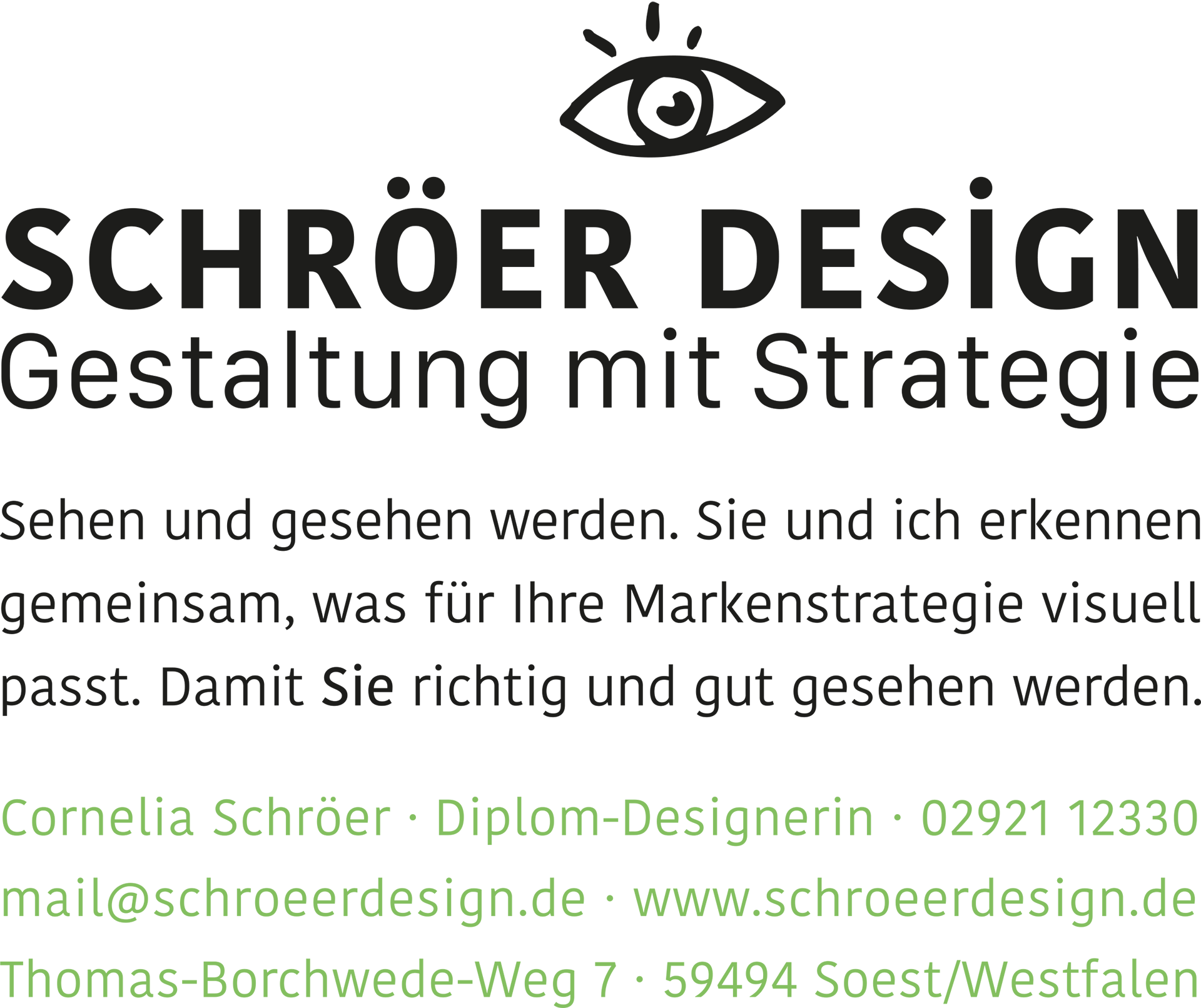 Bild: Schröer Design Gestaltung mit Strategie - Visitenkarte